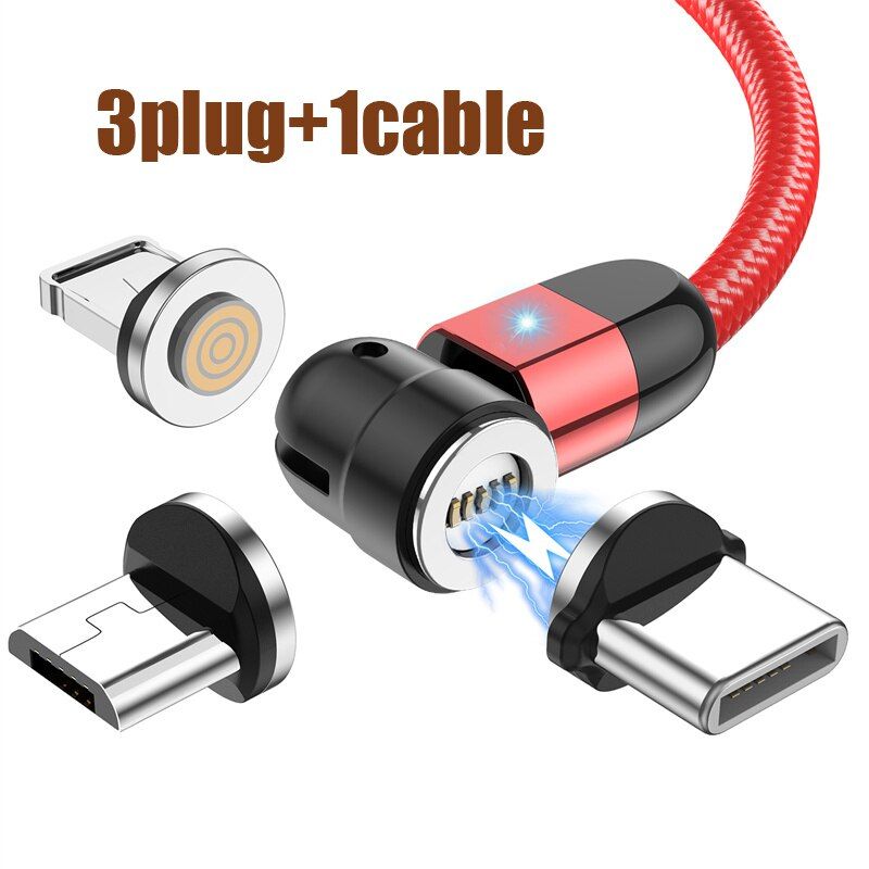 USLION 3 in 3A Magnetic Cable USB C Fast Charging Type C Magnet Charge Micro usb Cable For iPhone 12 11 XS Plus Samsung