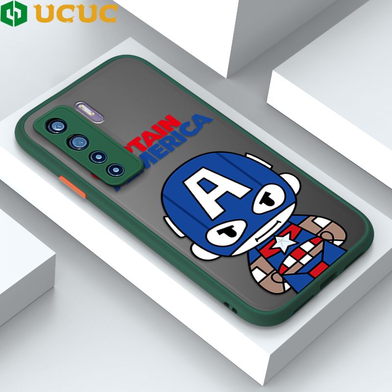 UCUC for Huawei Nova 7 SE Back Cover Captain America Frosted Transparent Hard Phone Case Thin Shockproof Full Cover Camera Protect Case