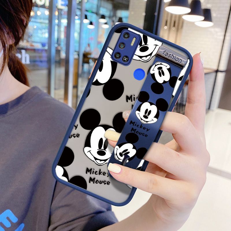 UCUC for Tecno Spark 5 Air Wrist Strap Case Cute Mouse Avatar Wristband Printing Cover Shockproof Ultra Thin Phone Case