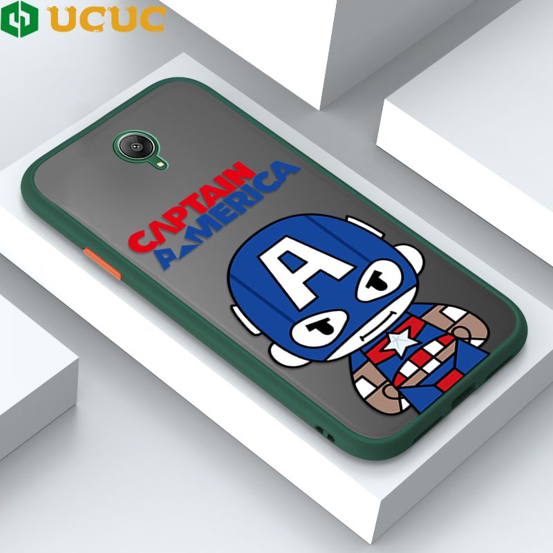 UCUC for Redmi Note 2 Back Cover Captain America Frosted Transparent Hard Phone Case Thin Shockproof Full Cover Camera Protect Case