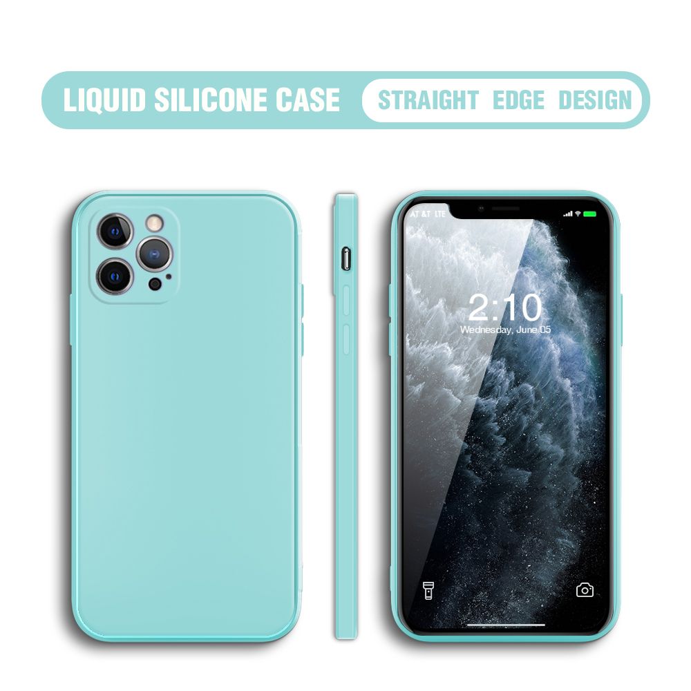 UCUC for iPhone 12 Pro Case Thin Soft Luxury Square Liquid Silicone Phone Case Candy Cover