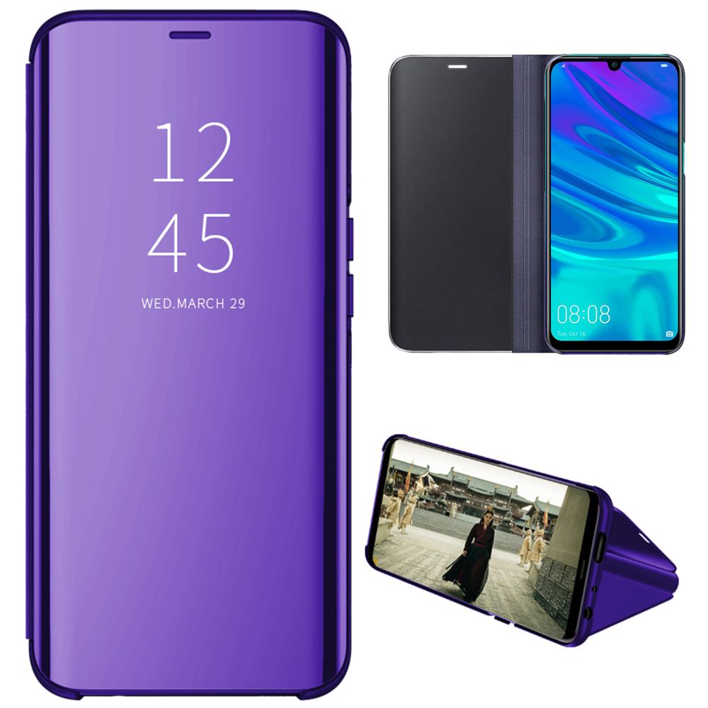 Smart Mirror Flip Phone Case For Huawei P Smart Plus 2019 View PU Leather Stand Protective Cover