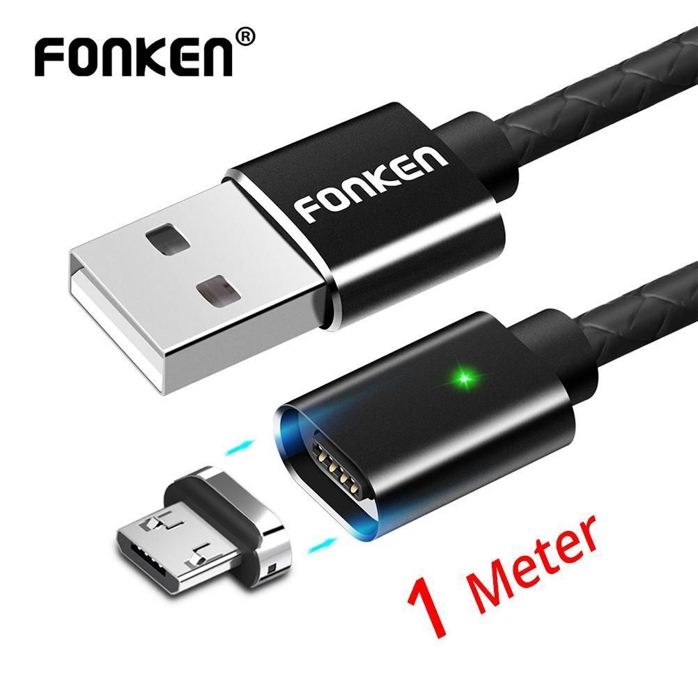 FONKEN Micro USB Magnetic Cable Quick Charger 2.4A Magnet Mini USB Cable Sync Data Phone Cables Fast Charging Mobile Charge Cord