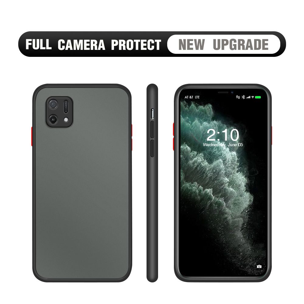 Hontinga for OPPO A16K A16E Case Simple Solid Color Phone Cases Edge Frosted Transparent Back Cover