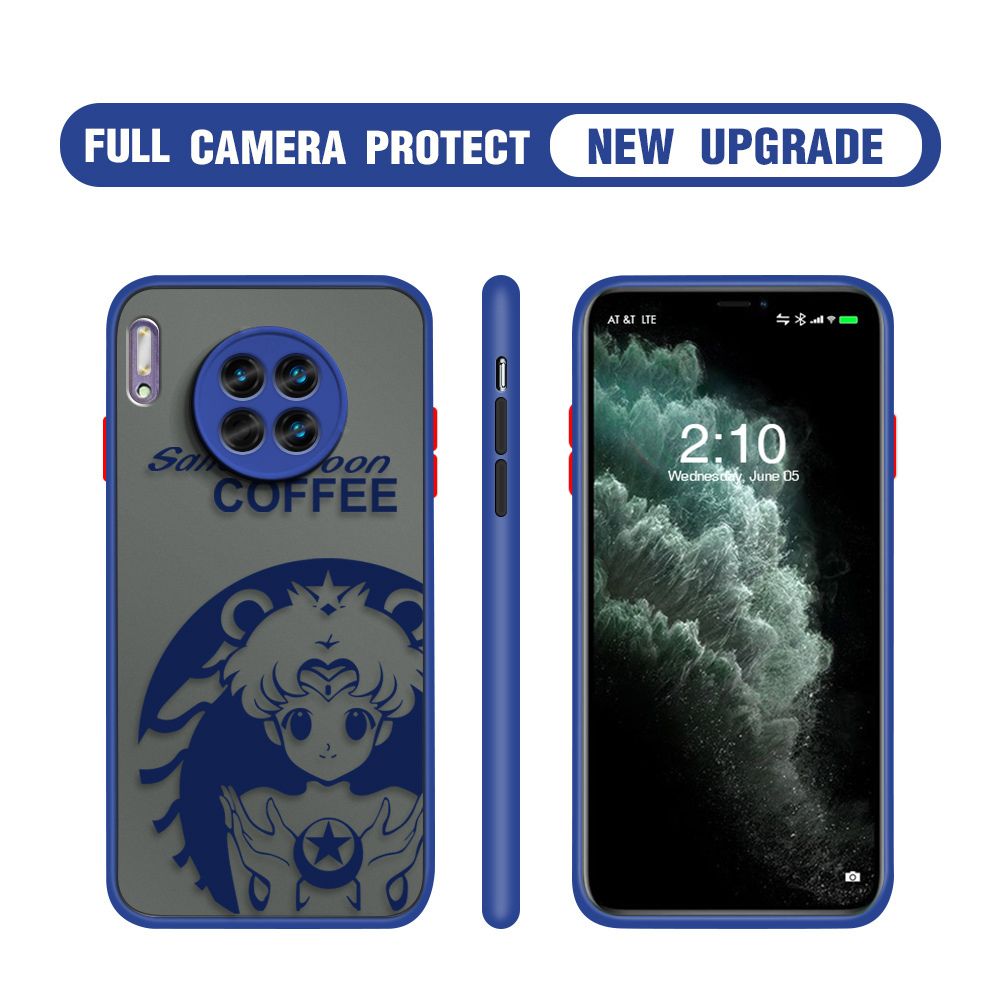Hontinga for Huawei Mate 30 Case Sailor Moon Cases Edge Frosted Transparent Phone Cover