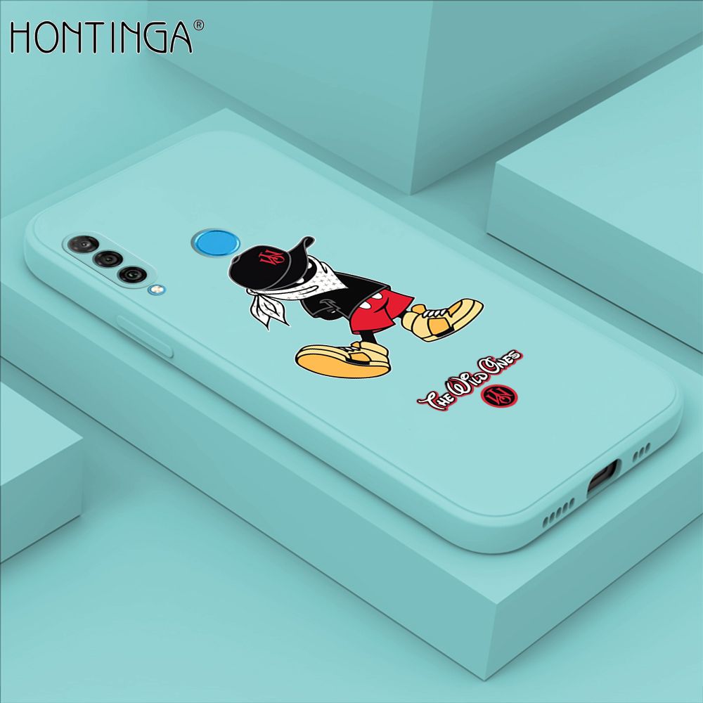 Hontinga for Huawei P30 Lite / Nova 4E Case Cartoon Masked Mouse Phone Case Soft Square Edge Silicone Cases Full Lens Cover Shockproof Protection Cover