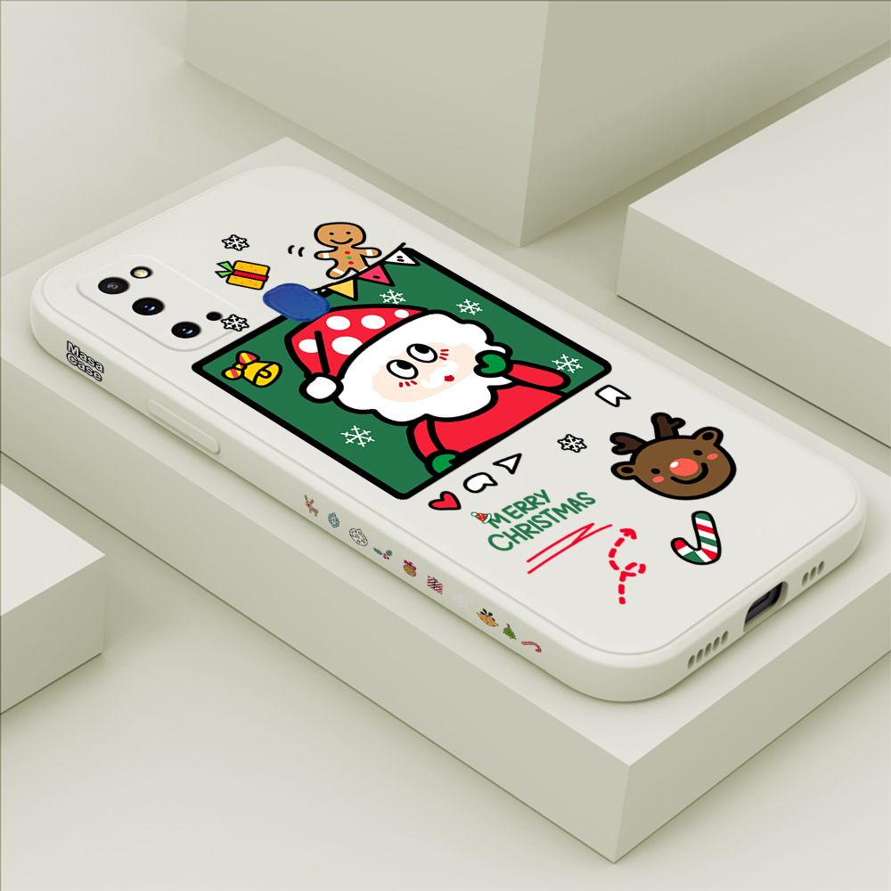 ZeroQiQi for Samsung M31 Case Santa Claus Christmas Gifts Side Printing Cases Soft Liquid Silicone Phone Cover
