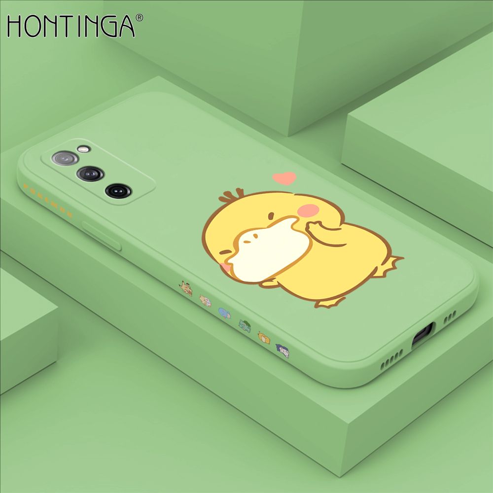 Hontinga for Samsung S20FE Case Side Design Trendy Cartoon Sign Back Cover Soft Square Edge Pattern Liquid Silicone Phone Cases