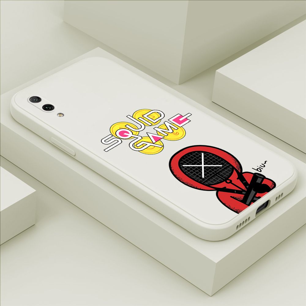 ZeroQiQi for Huawei Y7 Pro 2019 Case Fashion Cartoon Electric Baton Judge Role Phone CoverSquare Liquid Silicone Trend Phone Case