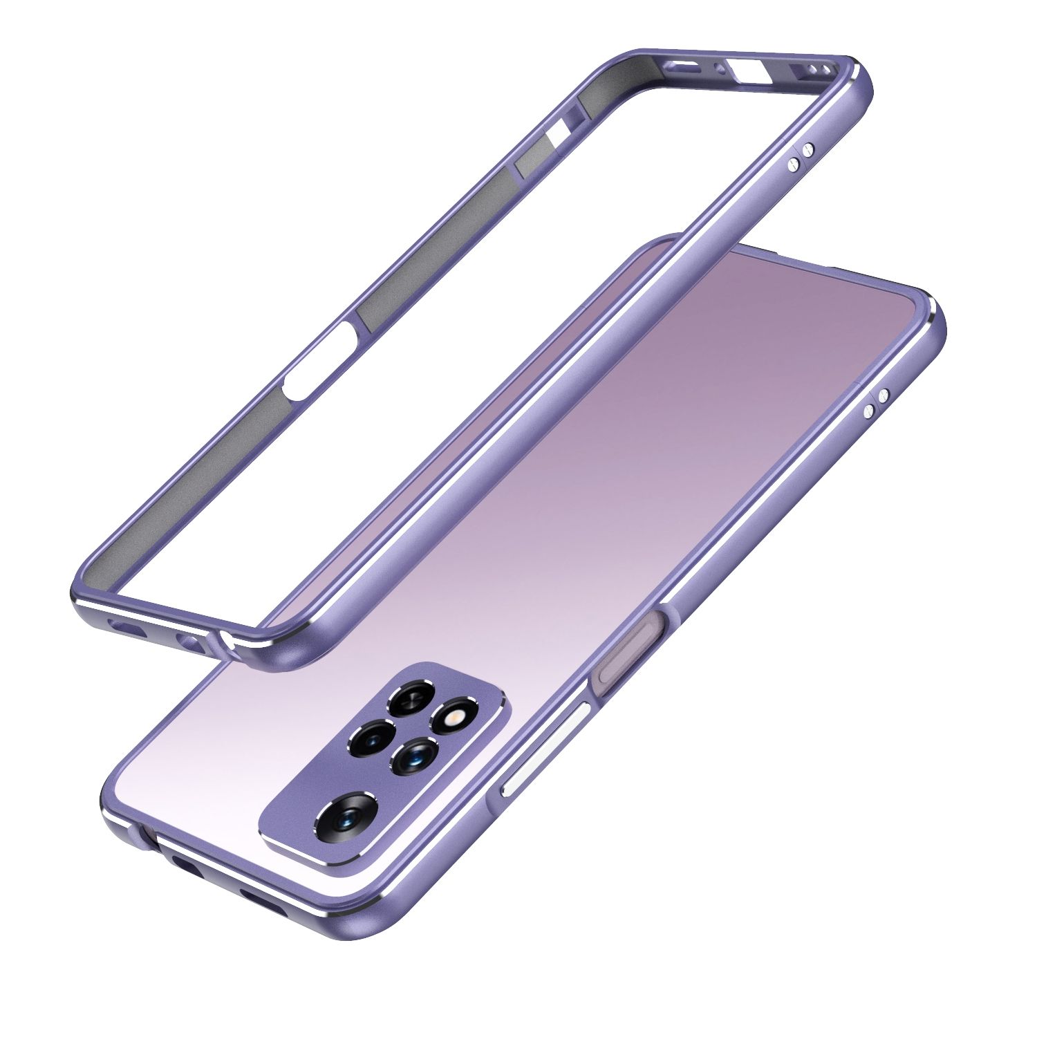 For Xiaomi Redmi Note 11 Pro/11 Pro+ Aurora Series Lens Protector + Metal Frame Phone Case