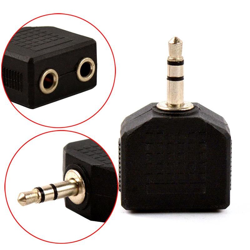 3.5mm 1 to 2 mobile phone music earphone headphone headset audio speakers jack hole splitter plug adapter connector converter