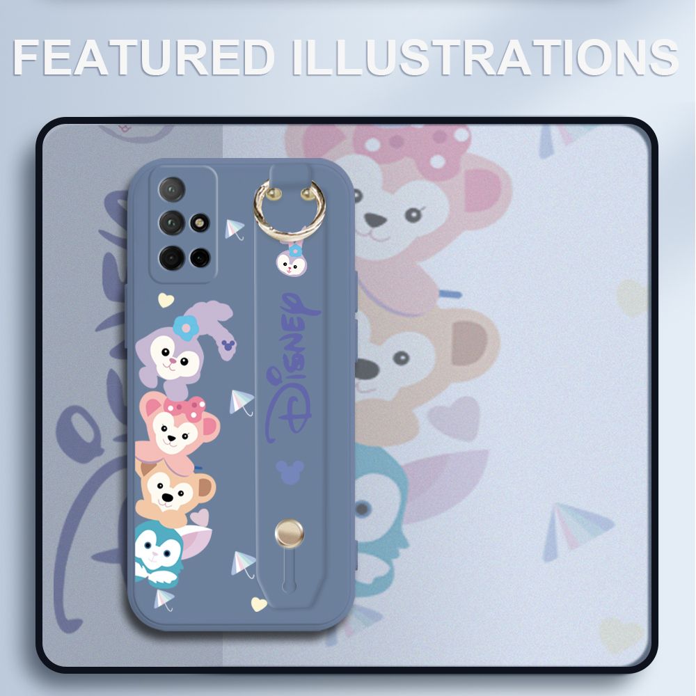 UCUC for Honor 30S Wrist Strap Case Creative Cartoon Cute Bunny Cover Ultra Thin Anti Fall Liquid Silicone Phone Case