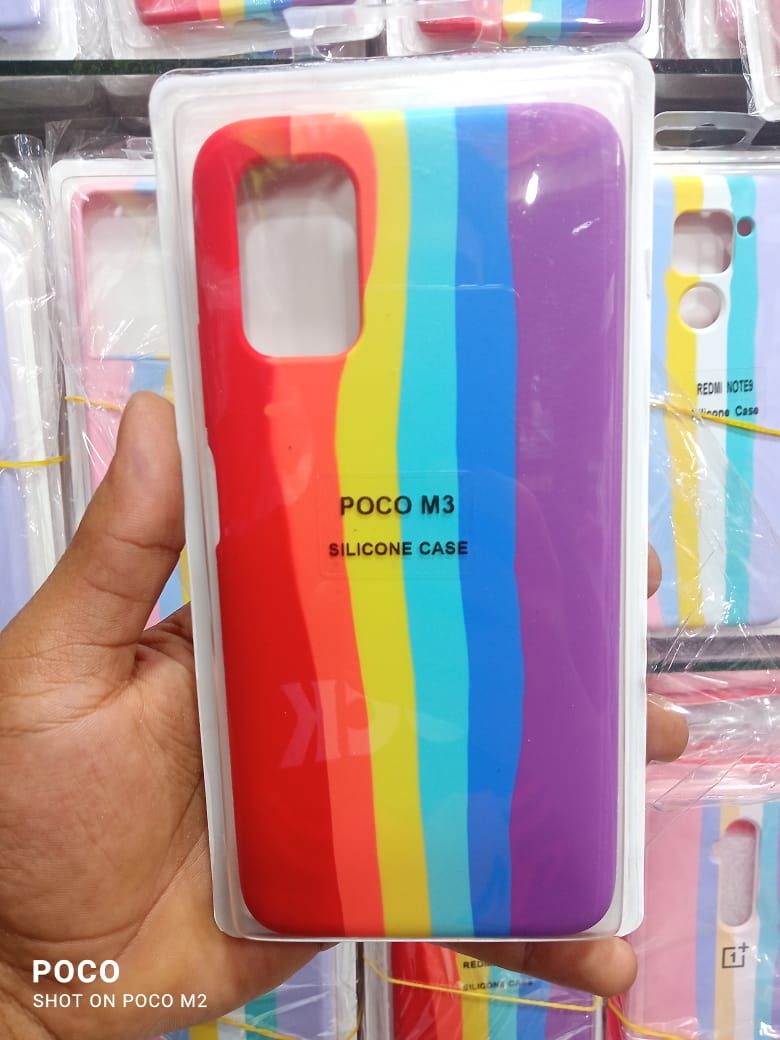Poco m3 Luxury Shockproof Liquid Silicone Back case Cover