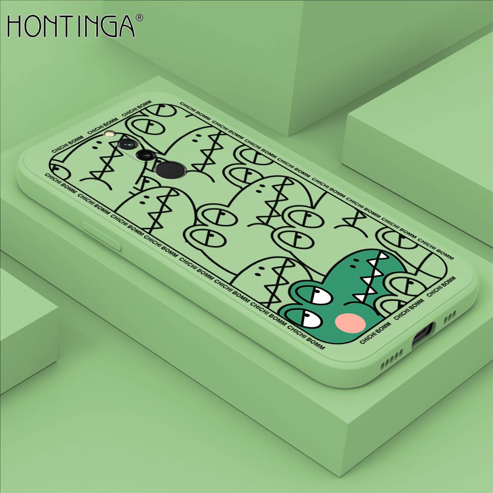 Hontinga for Xiaomi Redmi 8 Case Cartoon Crocodile Alligator Phone Case Phone Case Soft Square Edge Silicone Cases Full Lens Cover Shockproof Protection Cover