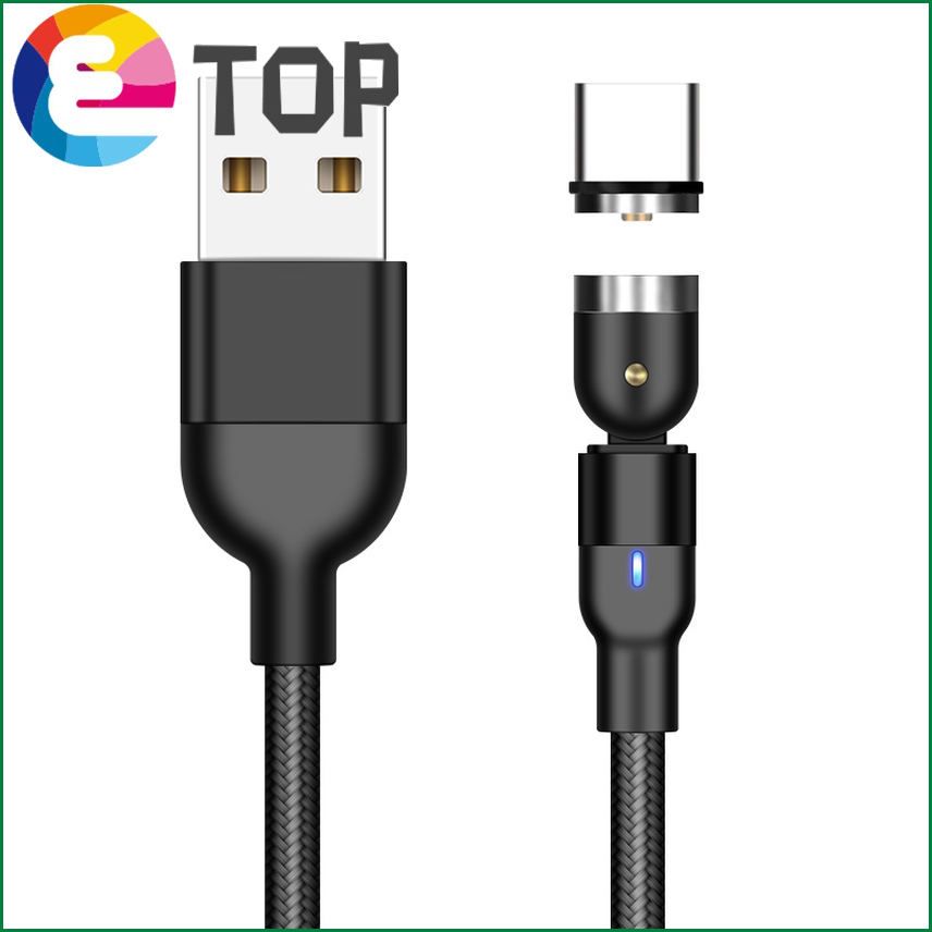 540 Degree Roating Magnetic Cable Micro USB Type C Phone Cable For 11 Pro XS Max  _Samsung  _XiaomiUSB Cord Wire Cable