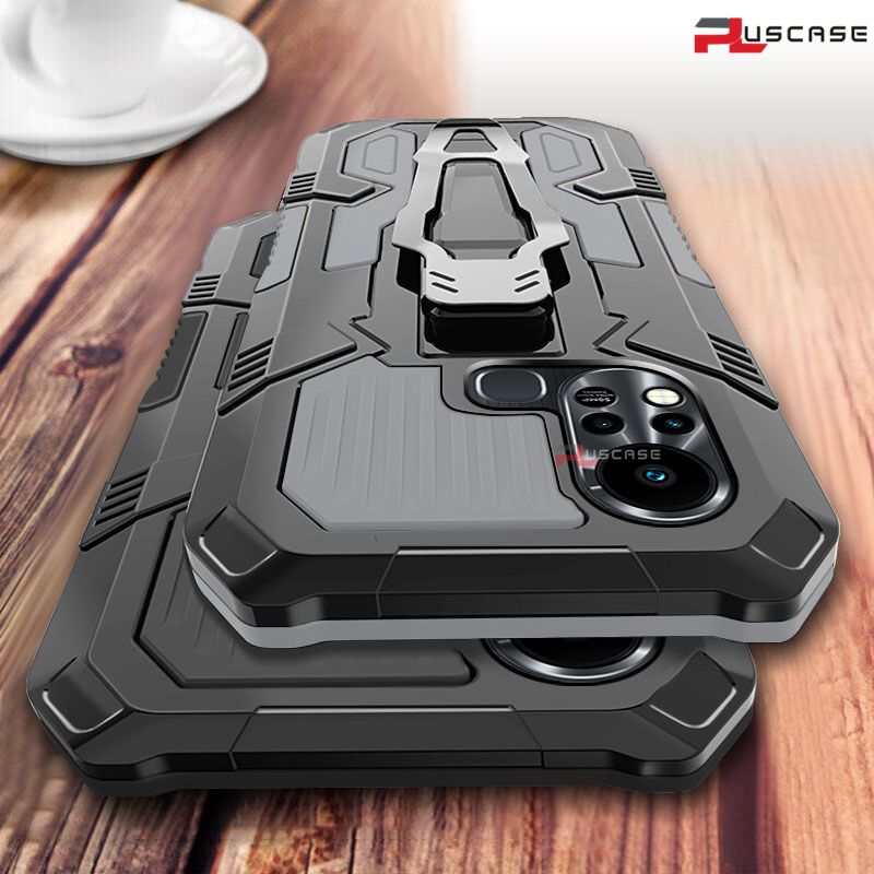 PlusCase for Infinix Hot 11s Stand Phone Case Belt Clip Shockproof Hard Back Cover