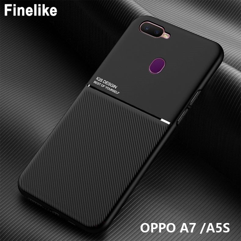 Luxury Matte Magnetic Silicone Phone Case For OPPO A7 / OPPO A5S / OPPO A12 Ultra-thin Leather Protection Back Cover Case