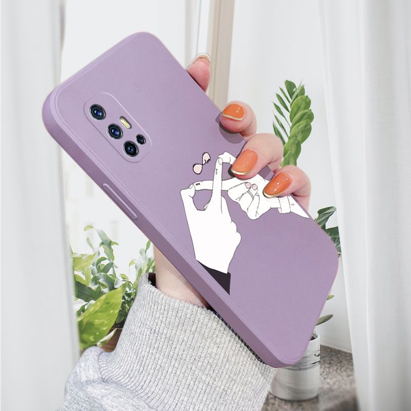 AMORVOR for Vivo V17 Back Cover Love Infinity Side design Soft Case Liquid Silicone Phone Cases