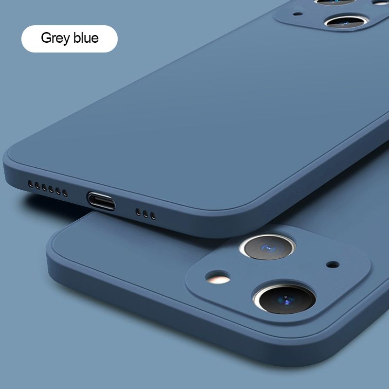 1DS NEW Square Liquid Silicone Phone Case For iPhone 11 12 13 Pro Max Mini X XS Max XR 7 8 Plus SE2 Full Lens Protection Cover