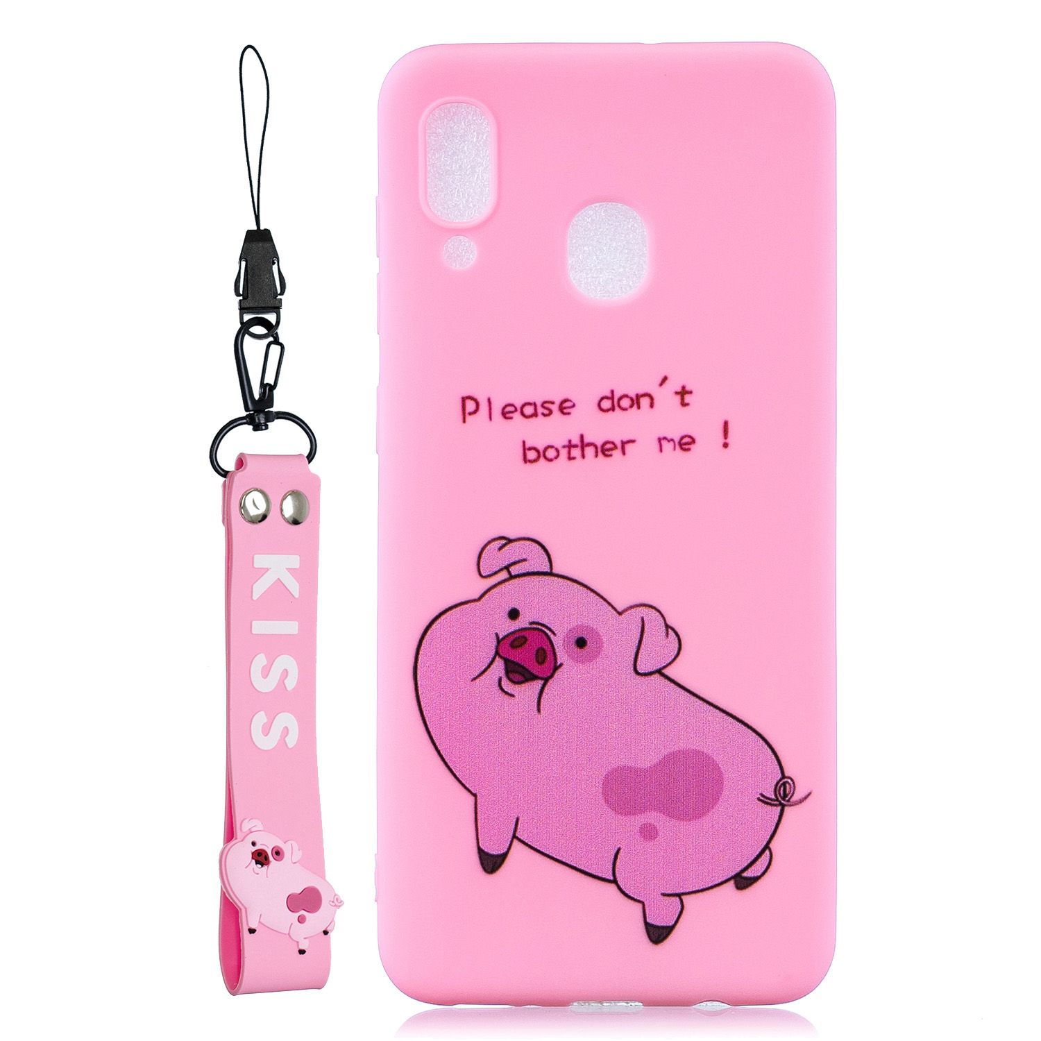 Yfashion For  0 Cute Coloured Painted PU Anti-scratch Non-slip Protective Cover Back Case with Lanyard
