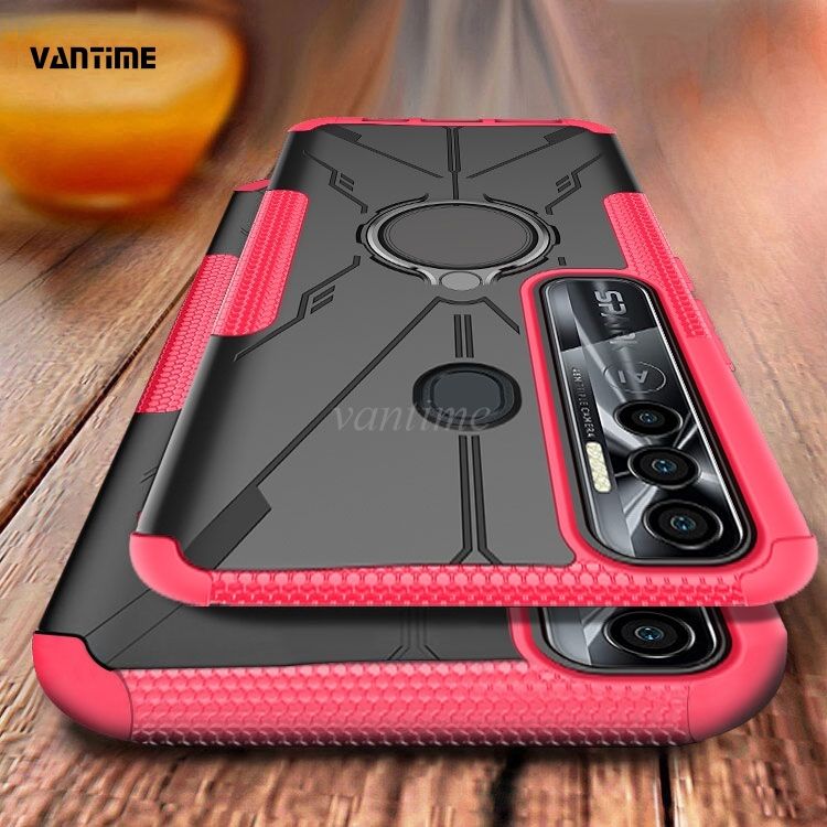 Vantime for Tecno Spark 7 Pro Case Hard Hybrid stand holder Cover