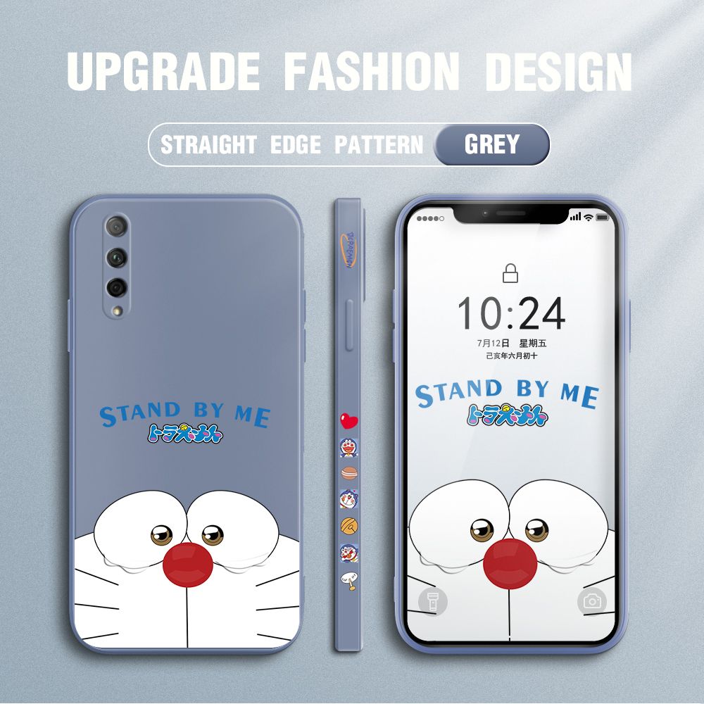 Jizetin for Huawei Y9S / Honor 9X Pro Case New Cartoon Stand by Me Doraemon Anime Side Design Phone Cover Liquid Silicone Cases