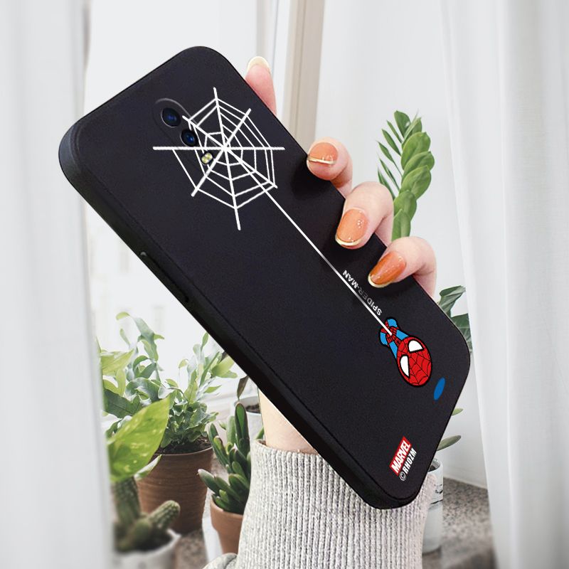 AMORVOR for OPPO R17 Back Cover Cartoon Cute Spiderman Side design Soft Case Liquid Silicone Phone Cases