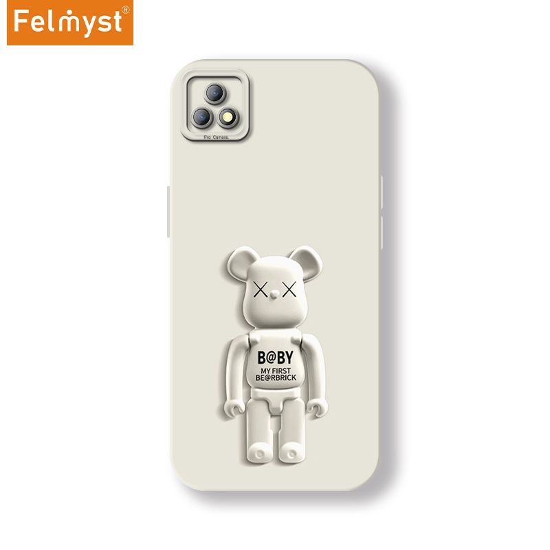Bearbrick For vivo Y52s Back Mobile Phone Holder Case XX Be@rbrick Simple Luxury Mens Girls Liquid Silicone Protect Lens Shockproof Full Soft Cover