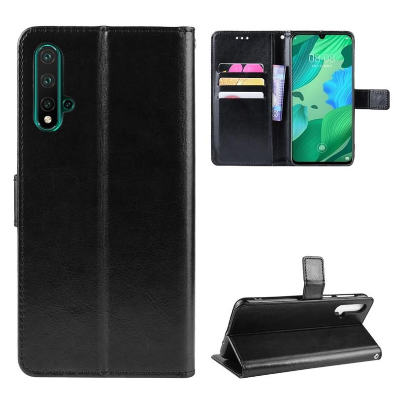 Holster Flip Stand Wallet Crazy Horse PU Leather Case For Huawei nova 5 Cover