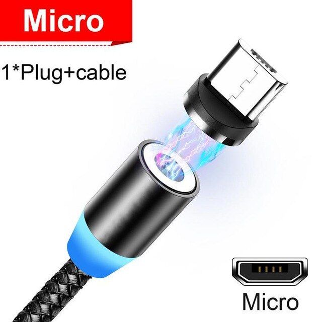 USB Magnetic Charging Cable for Micro Type-C 8 Pin Fast Charging Cable for Iphone Huawei Samsung Android Mobile Phone Cord Wire