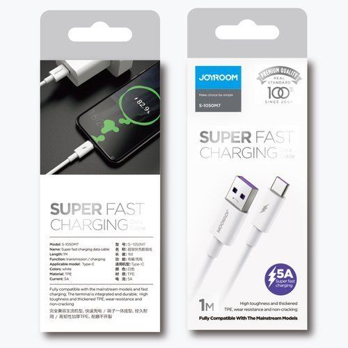 Joyroom S-1050M7 Super Fast Charging Data Cable Type c - White