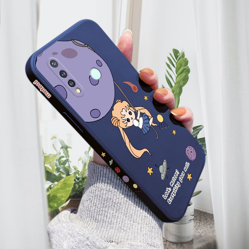 AMORVOR for Vivo Y19 Back Cover Lovely Sailor Moon Side design Soft Case Liquid Silicone Phone Cases