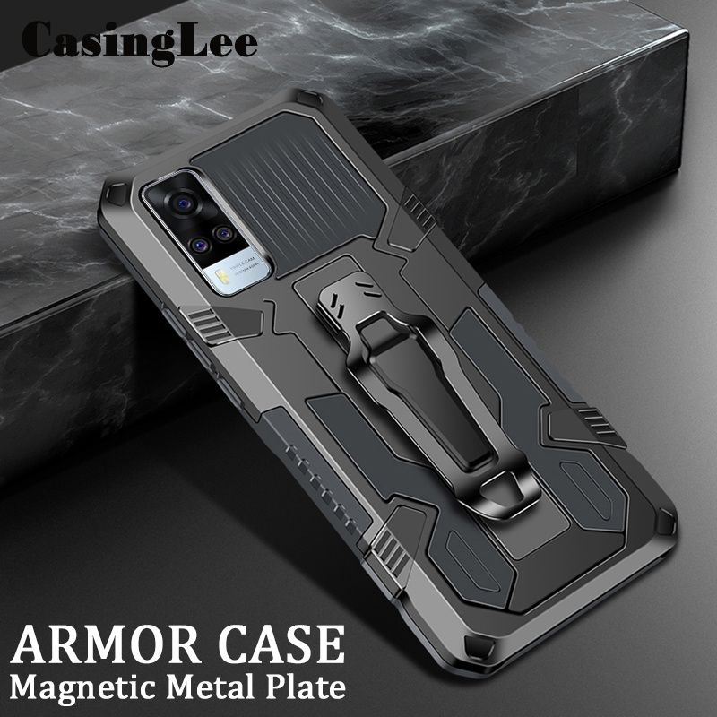 Casinglee For VIVO Y53S Case Shockproof Armor Stand case for VIVO Y53S with Metal Clip Phone Cover case for VIVO Y53S Car Mountaineering mobile phone case