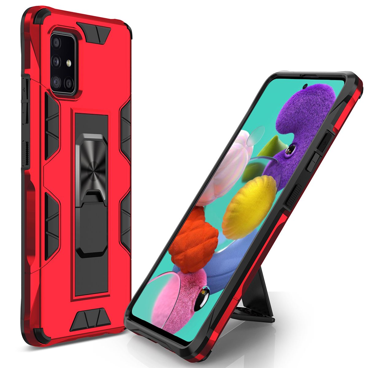 For Samsung Galaxy A51 Phone Case Armor Magentic Ring Car Holder Cover
