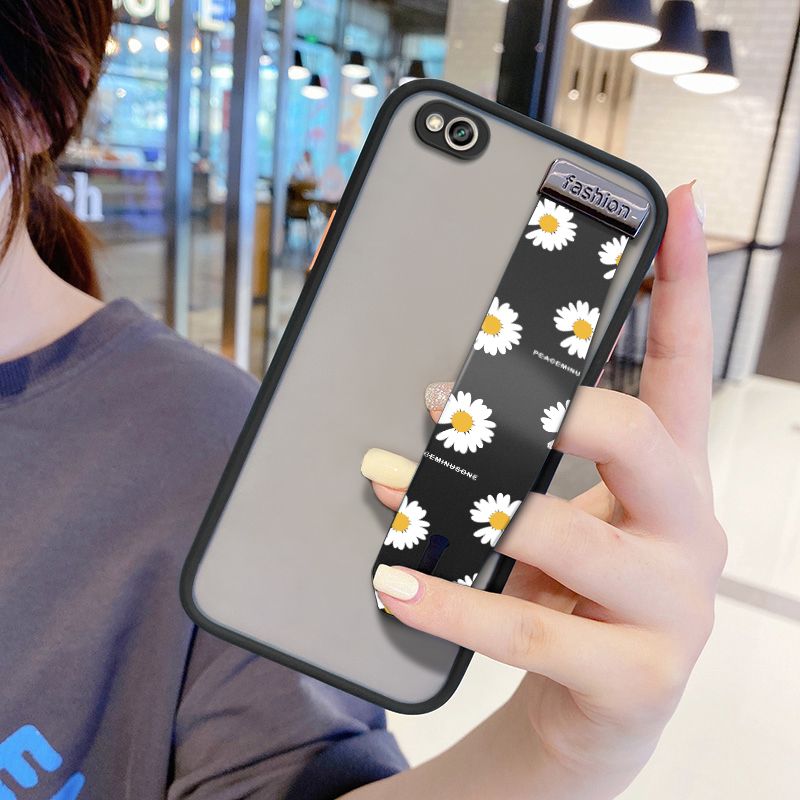UCUC for Xiaomi Redmi 5A Wrist Strap Case INS Style Small Fresh Daisies Wristband Printing Cover Shockproof Frosted Phone Case