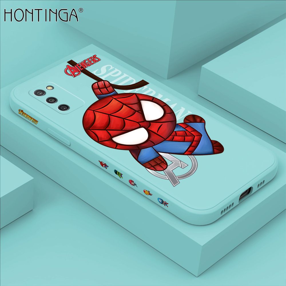 Hontinga for Samsung Galaxy A03S Case Side Design Cartoon Little Spider Back Cover Soft Square Edge Pattern Liquid Silicone Trend Phone Cases