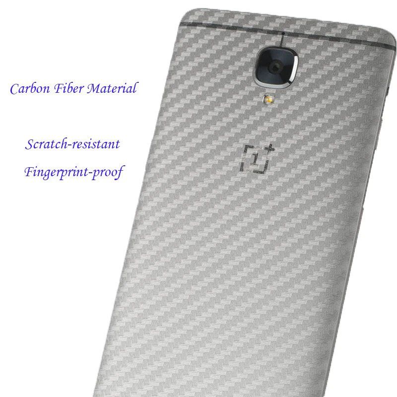OnePlus 3 Transparent 3D Carbon Fiber Back Skin Rear Screen Guard Protector Sticker