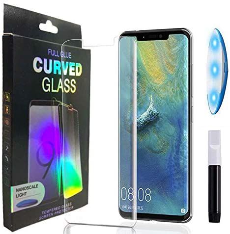 Huawei Mate 20 Pro UV Glue Adhesive Curved Edge to Edge Full Coverage Tempered Glass Protective Screen Guard-Transparent