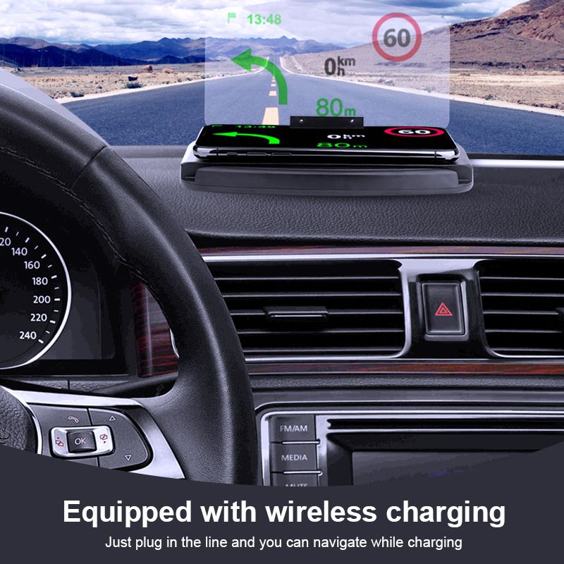 Universal Car HUD Head Up Navigation Display Phone Holder Stand Projector
