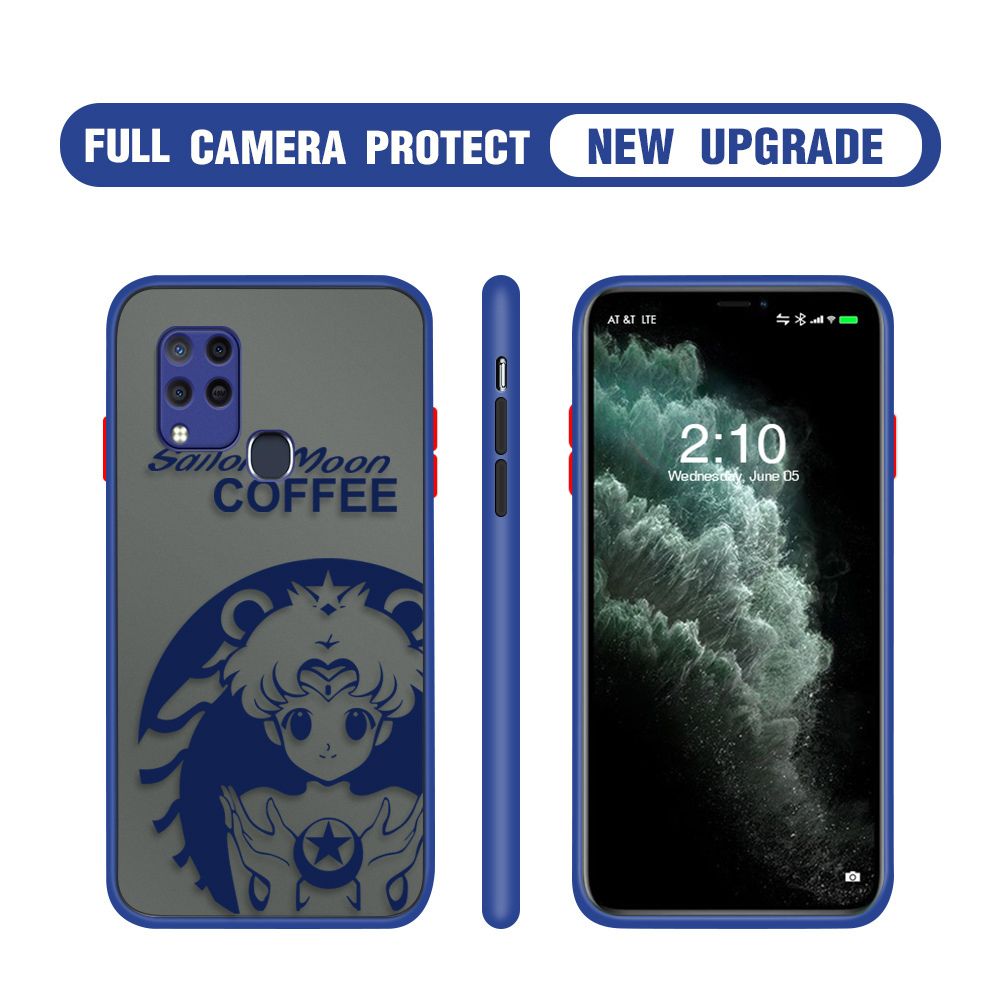 Hontinga for Infinix Hot 10S / Hot 10S NFC Case Sailor Moon Cases Edge Frosted Transparent Phone Cover