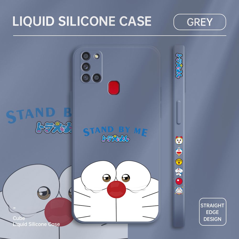 ZeroQiQi for Samsung A21S Case Cartoon Weeping Cat Phone Cover Soft Full Lens Protection Casing Ultra Thin Soft Liquid Silicone Phone Cases