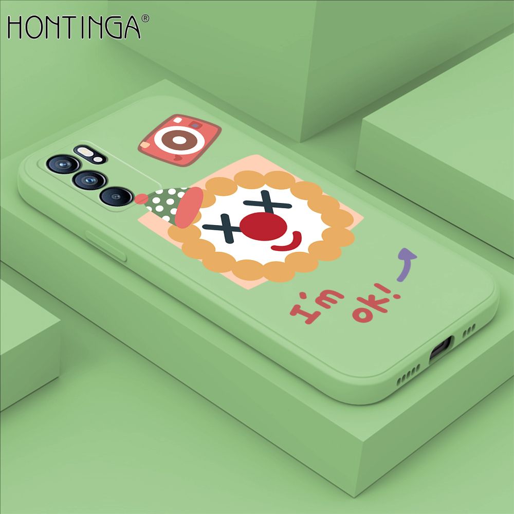 Hontinga for OPPO Reno6 5G Case New Cartoon Joker Phone Case Phone Case Soft Square Edge Silicone Cases Full Lens Cover Shockproof Protection Cover