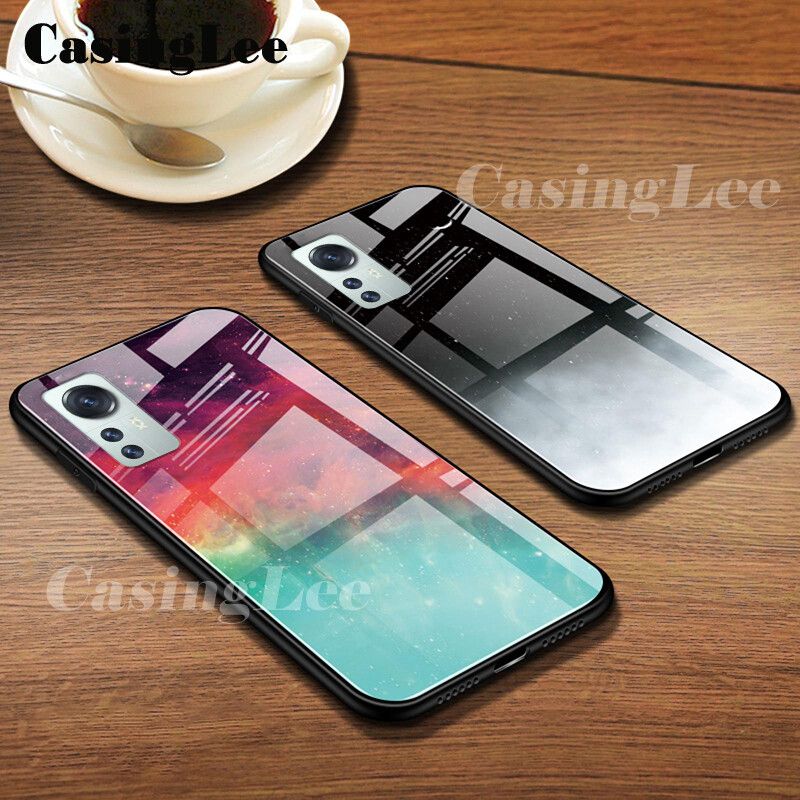 For Xiaomi 12 case Tempered Glass Protector Phone Cases Starry Sky Couple Phone Back cover for Xiaomi12 Mirror Glass For girls and Boys