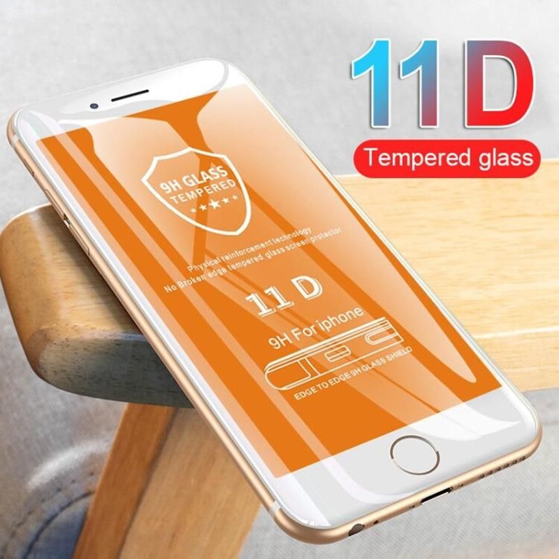 iPhone 8 Plus Camera Hole 11D Tempered Glass Screen Protector-White
