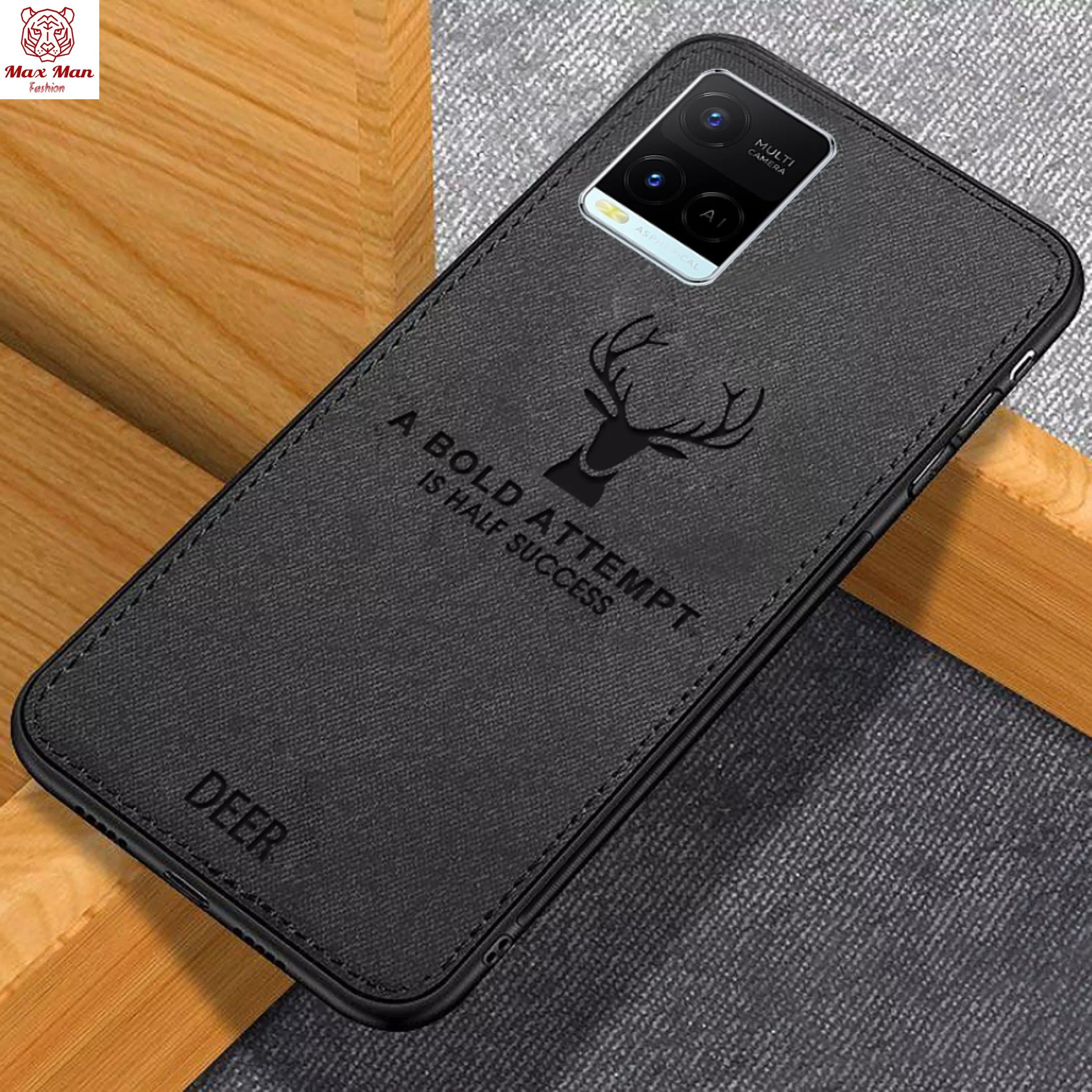Vivo Y21 / Vivo Y21s / Vivo Y33s - Casing Soft TPU Edge Canvas Embossed Deer Phone Case Cover