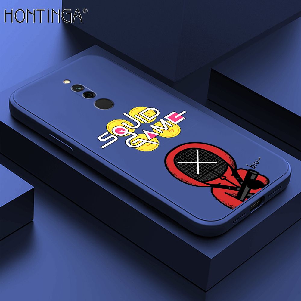 Hontinga for Xiaomi Redmi 8 Case Fashion Cartoon Electric Baton Judge Role Phone Cover Square Liquid Silicone Trend Phone Case