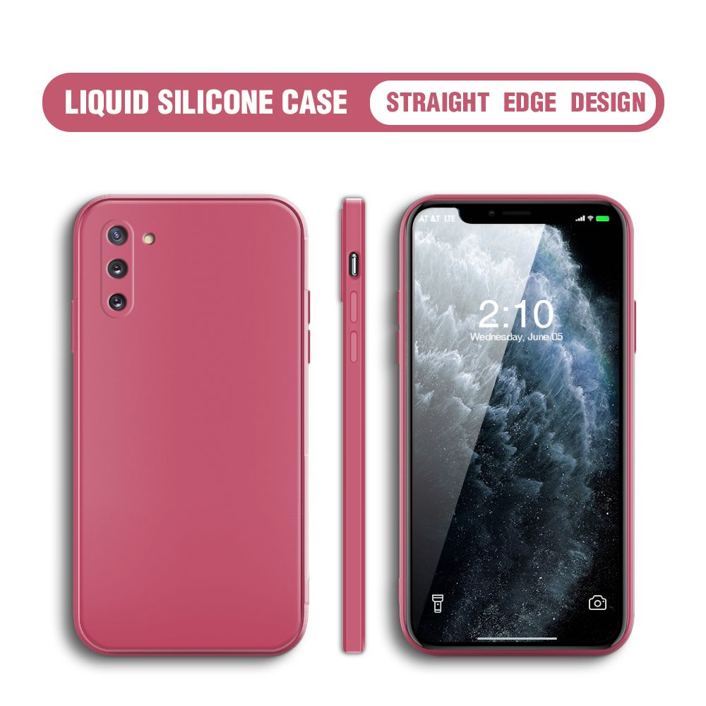 Jizetin for Samsung Note 10 Case Thin Soft Luxury Square Liquid Silicone Phone Case Candy Cover