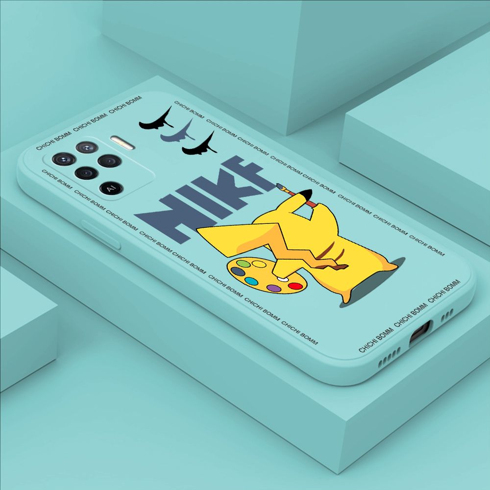 Hontinga for OPPO A94 Case Fashion Cartoon Animals Phone Case Phone Case Soft Square Edge Silicone Cases Full Lens Cover Shockproof Protection Cover