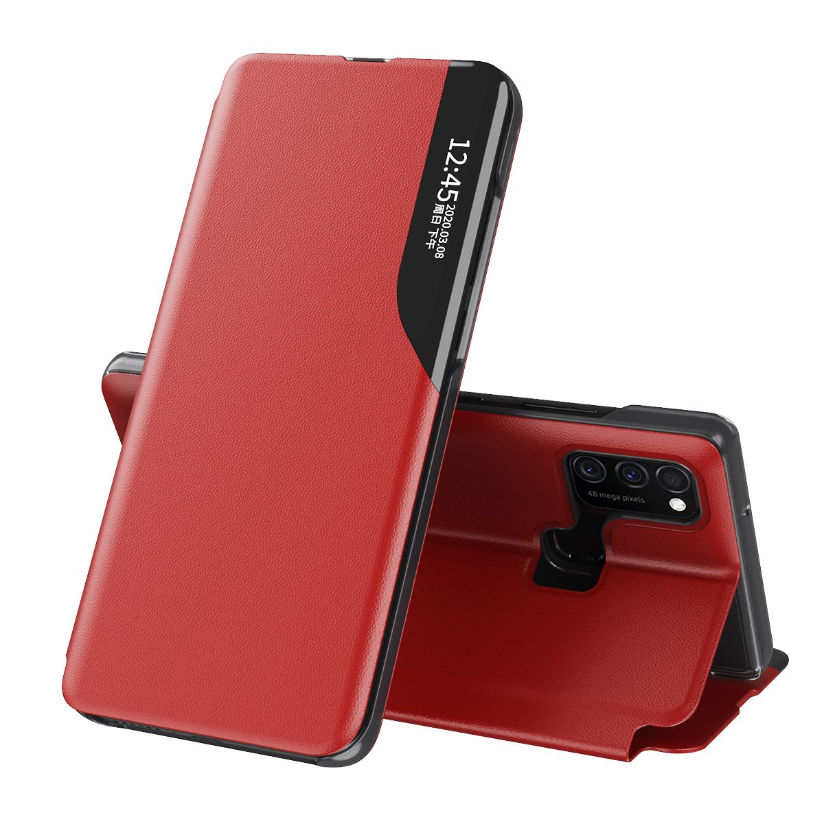 Flip Case For Samsung Galaxy M30S Phone Case Smart Window View Shockproof PU Leahter Cover
