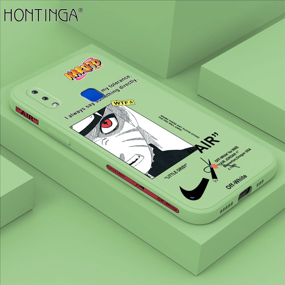 Hontinga for Vivo Y91 Y95 Case Side Design New Anime Naruto for Boys Back Cover Soft Square Edge Pattern Liquid Silicone Trend Phone Cases